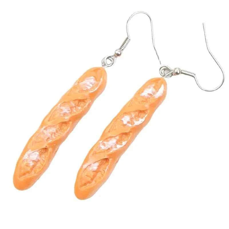 Cake Earrings For Women Resin Drop Custom Made Cute Girls Eardrop Funny Bread Baguette Pie Cookies Gift Handmade Food Bronics