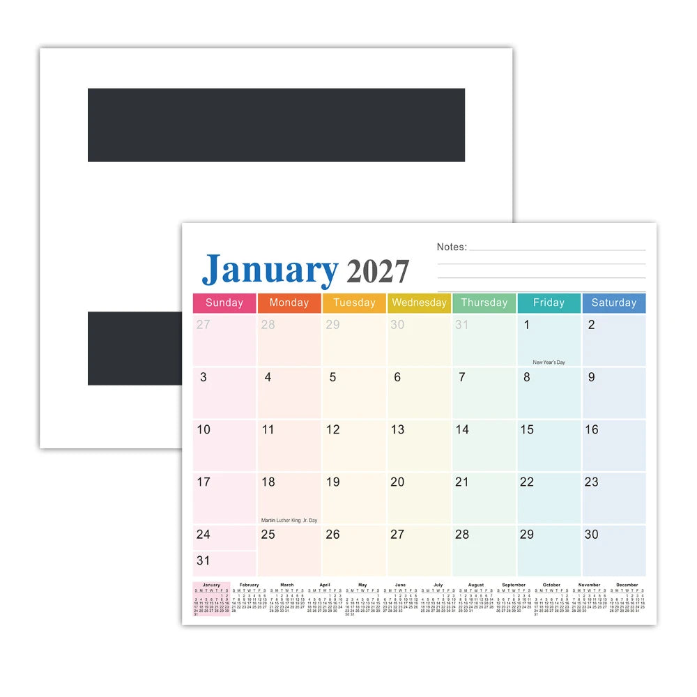 Magnetic Fridge Calendar 2027-2028, 18-Month Magnetic Calendar, Large Magnetic Planner for Home and Office Calendar + Stickers