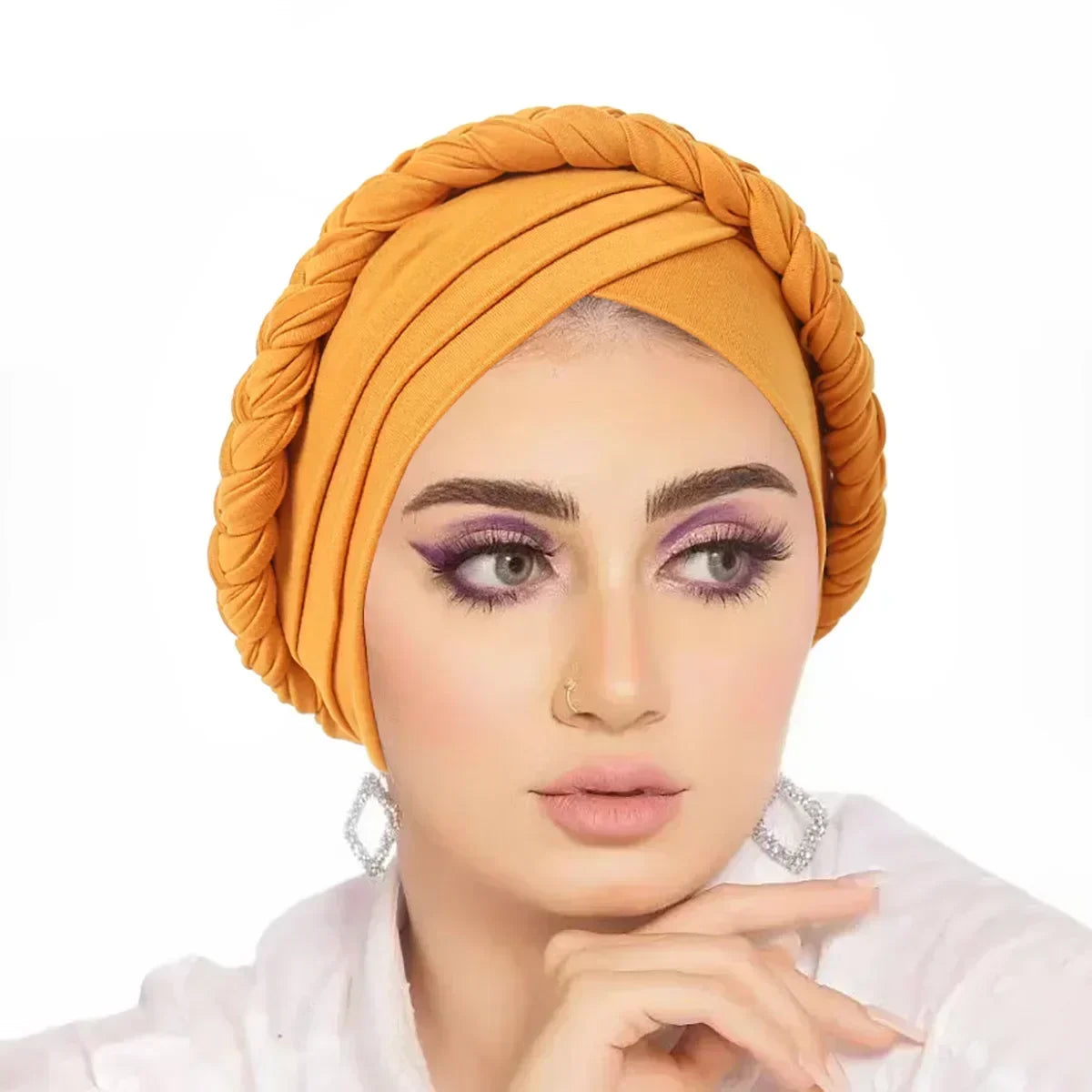 Women Sequin Knotted Turban Indian Hat Muslim Hijab Beanie Bonnet Hair Loss Headscarf Chemo Cap Headwear Bandanas Turbante Mujer - NamafadStore