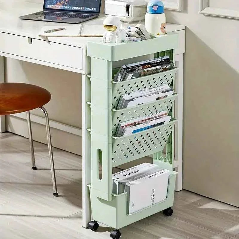 Movable Multi-layer Book Organizer Magazine Rack Storage Desk Stand for Books Stationery Accessories Office School Supplies