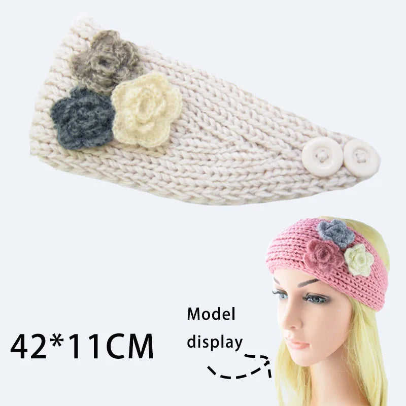 Winter Knitted Headbands for Women Warm Woolen Knitting Ear Warmer Cross Knot Turban Headwear Girls Hair Band Hair Accessories