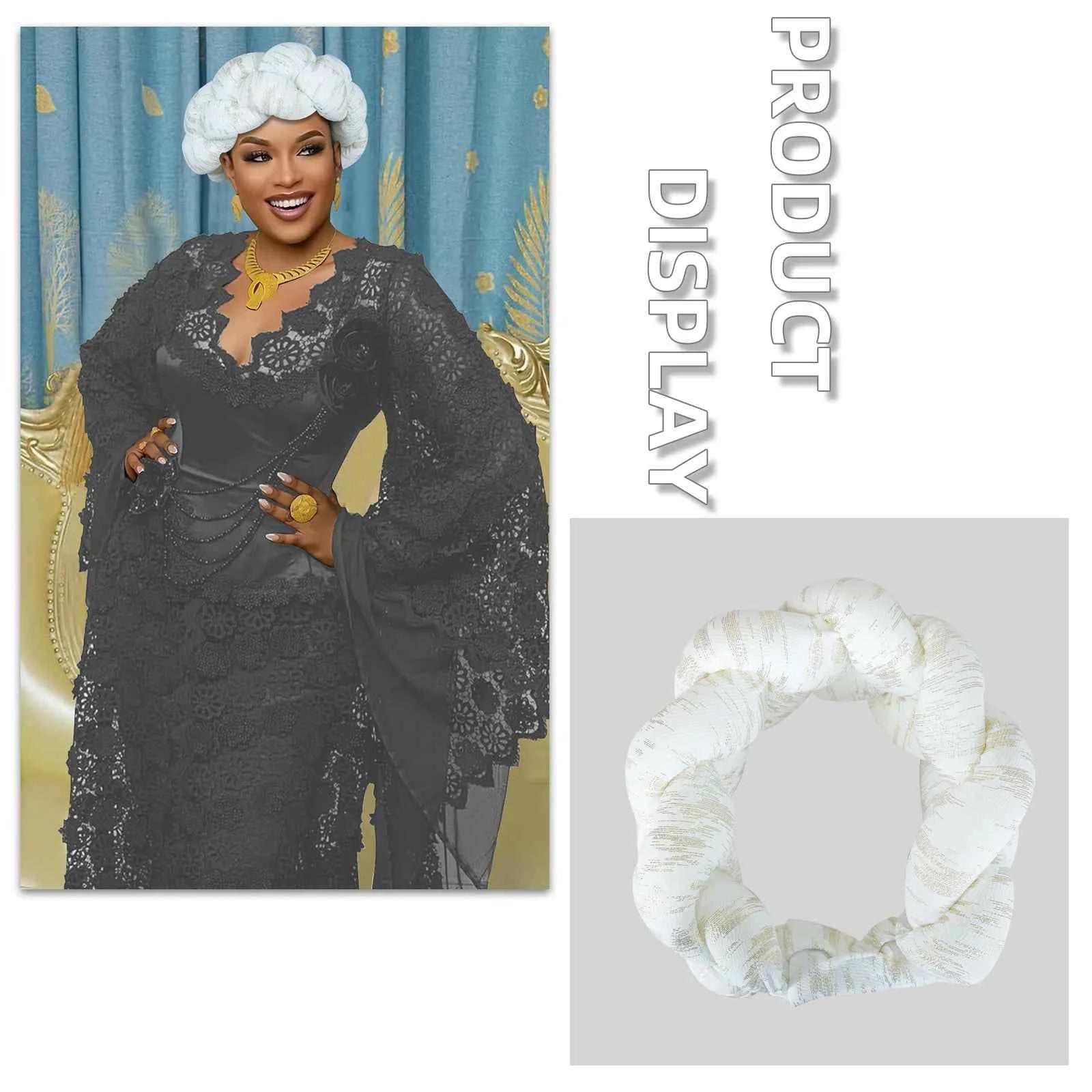 Exaggerated Super Big Braid Headband Women Hair Tie Band Wedding Party Turban Cap Auto Gele Headwear