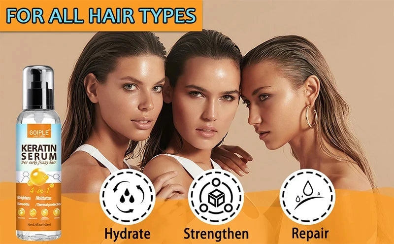 Keratin Protein Serum Repair Damaged Treatment Smooth Moisturize Curly Thermal Protector for Hair Care Conditioner Essence Oil