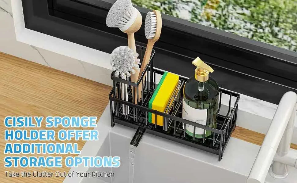 Kitchen storage shelf, self-drainage dishcloth rack, drainage rack, no drilling, household seasoning rack, faucet, sink rack, co