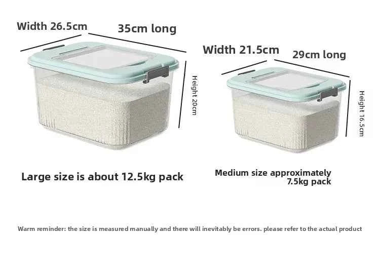 Kitchen Storage Box Rice Barrel Sealed Moisture Proof Bug Resistant Flour Tank Grain Storage Container Home Organization Bin
