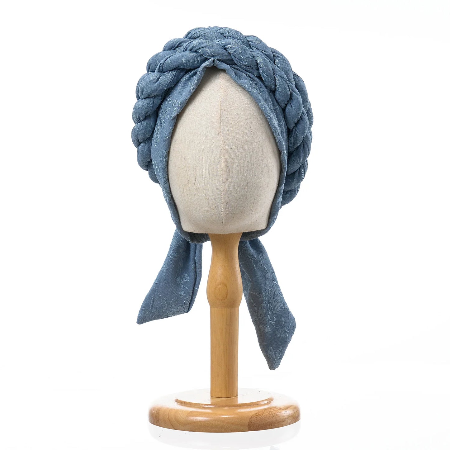 Solid Color Double Braids Turban Caps for Women Fashion Women Muslim Wrap Head Bonnet Headwear Braid Hat Turbante Mujer - NamafadStore