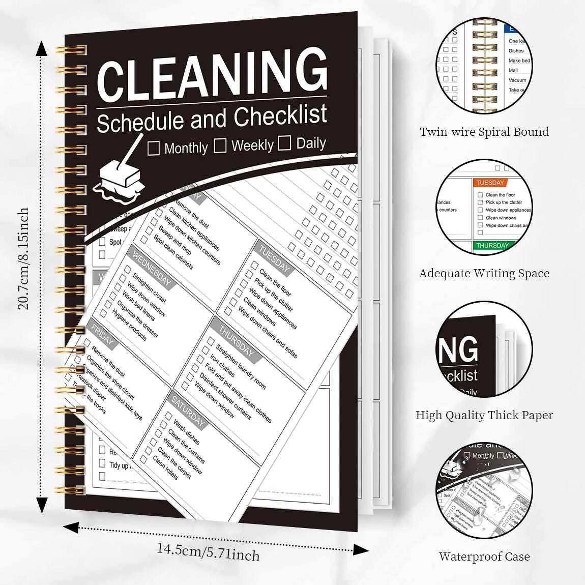A5 Cleaning Planner,Weekly Cleaning Schedule, Home Organization Journal for  Stress-Free Home Organization and Housekeeping