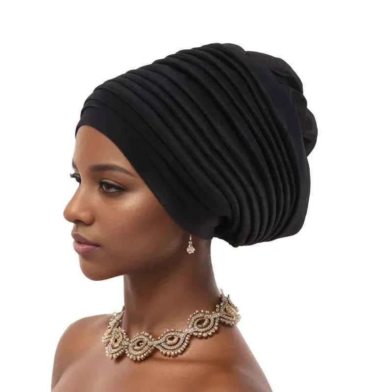 Elegant African Women’s Turban Cap – Ready-to-Wear Wedding & Party Headtie