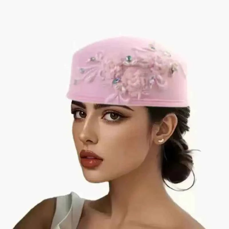 Fashion Summer Autumn African Turban Hat for Women Church with Flower Soft Caps for Party Casual Head Wrap African Headtie