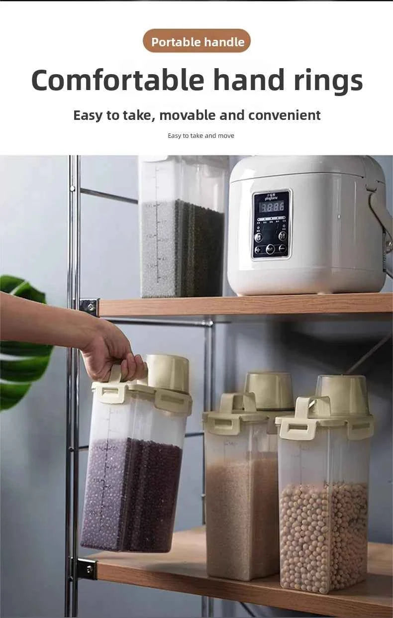 1.75/ 2.5/3L Food Grade Grain and Miscellaneous Grain Storage Box, Rice Bucket Storage Tank, Sealing Tank, Kitchen Utensil New