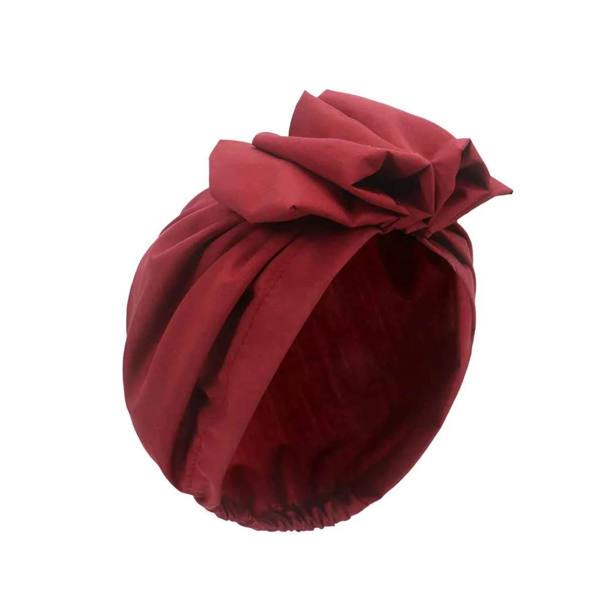 Trendy Big Bow Knot Turban Bonnets For Women Designer Retro Stretchy Beanie Cap Gorgeous Party Head Cover Plain Hijabs Head Wrap