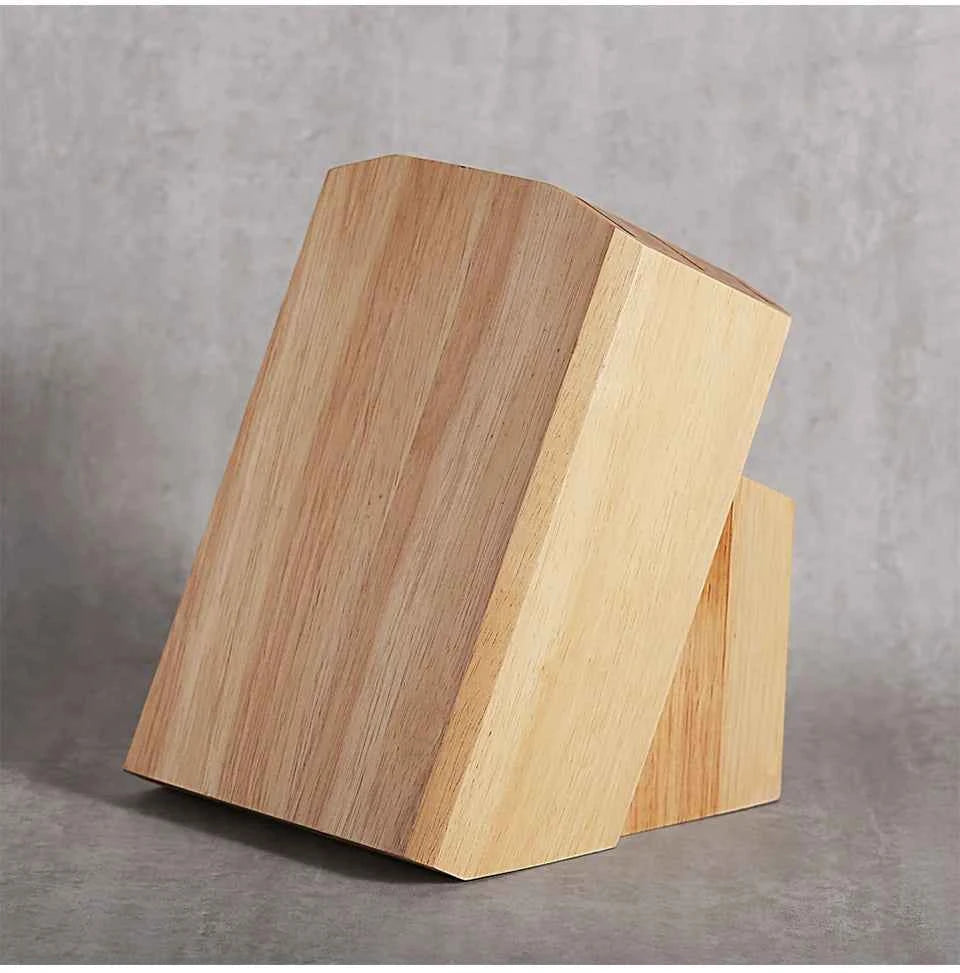 TURWHO Knife Stand Acacia Solid Wood For 15PCS Kitchen Knives Set Scissors Sharpening Rod Holder Knife Block Shelf Storage Tools