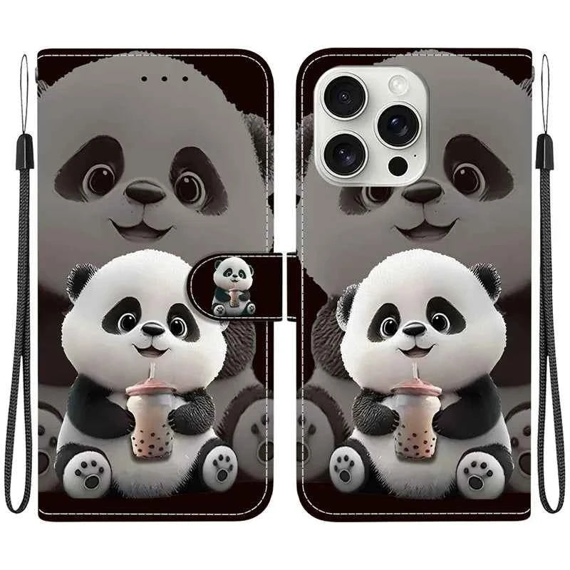 Elegant Colored Flower Wallet Phone Case For iPhone 15 14 Plus 13 Mini 15Pro Pro Max Magnetic Flip Leather Cover Cute 3D Pattern