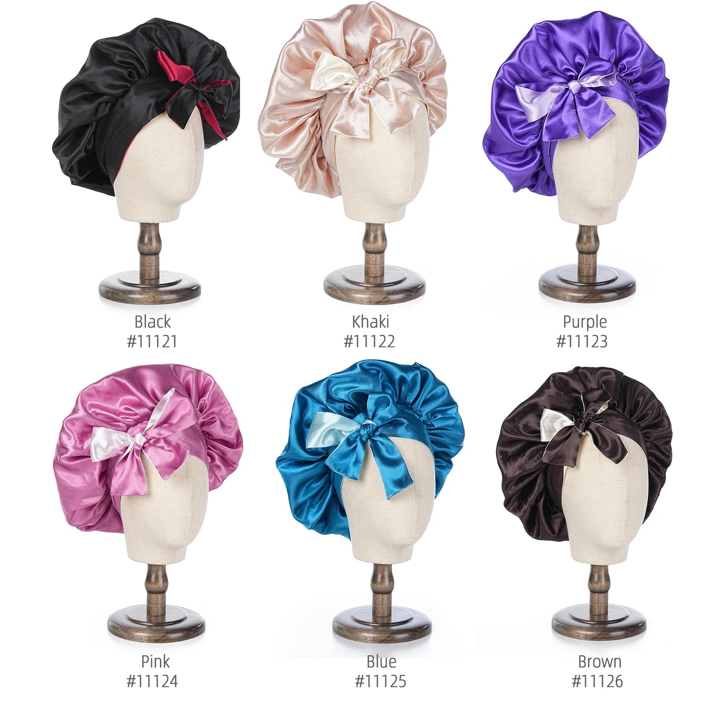 Double Layer Satin BonnetLarge Satin Bonnet Bonnet Hair Bonnet For Sleeping, Reusable Adjusting Hair Care Wrap Cap Sleep Caps Fo - NamafadStore