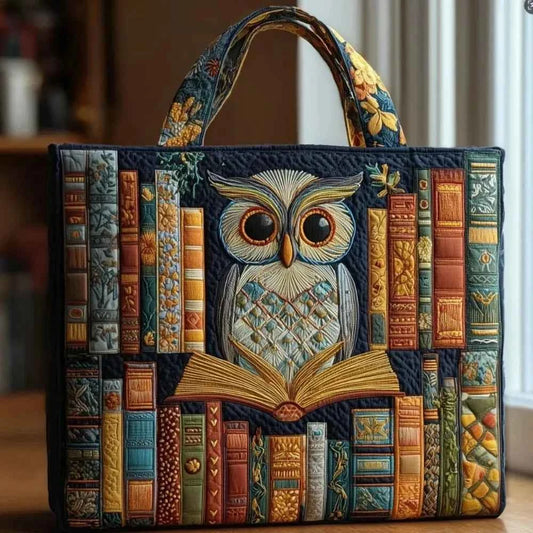 Vintage Women Quilted Tote Bag 2D Realistic Patterns Lightweight Canvas Shoulder Bag Cotton Large Capacity Shopping Bag