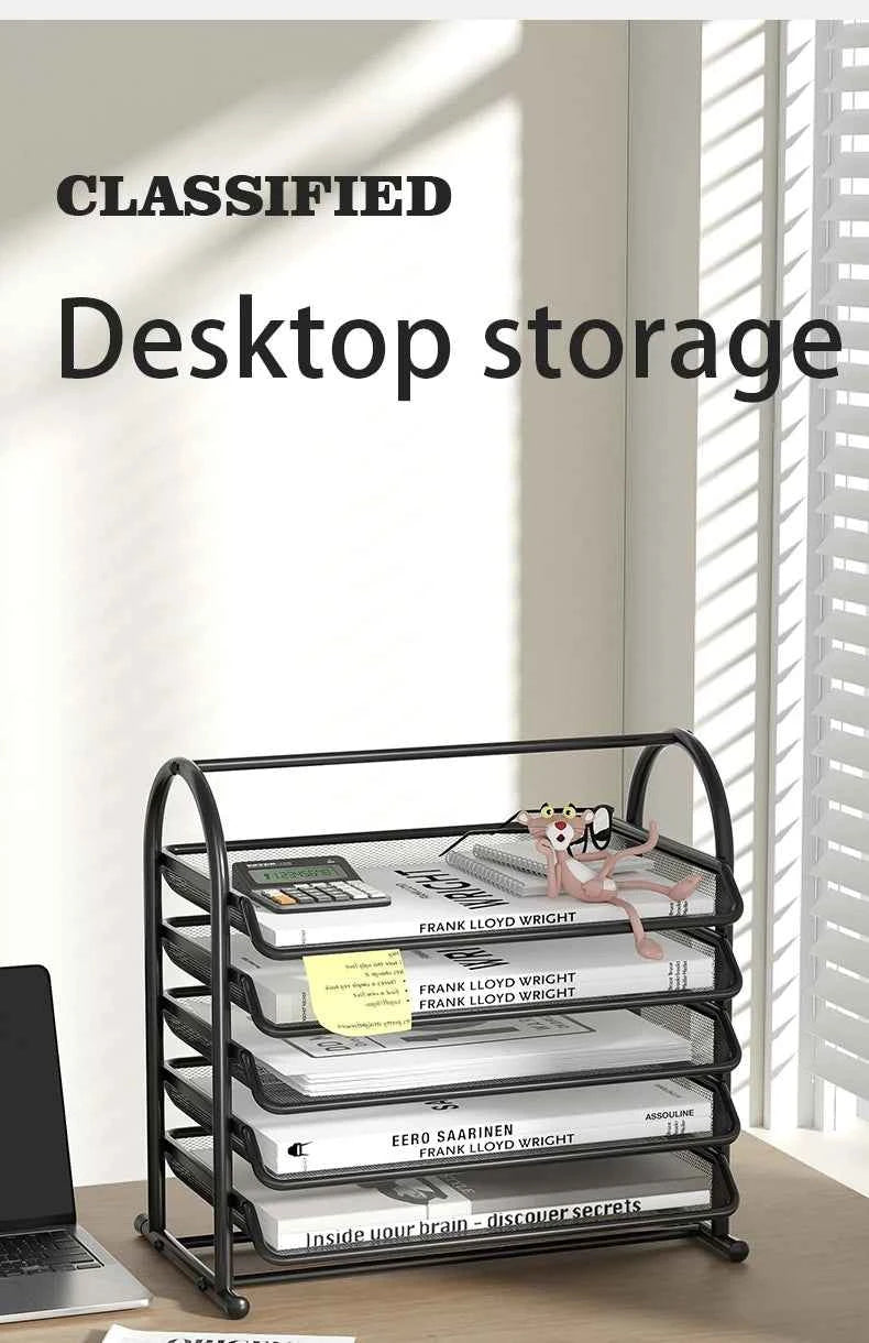 Mesh Letter Tray,Office Desk Paper Organizer with Sliding Trays for Desk Accessories, Office Supplies and File Storage, Black