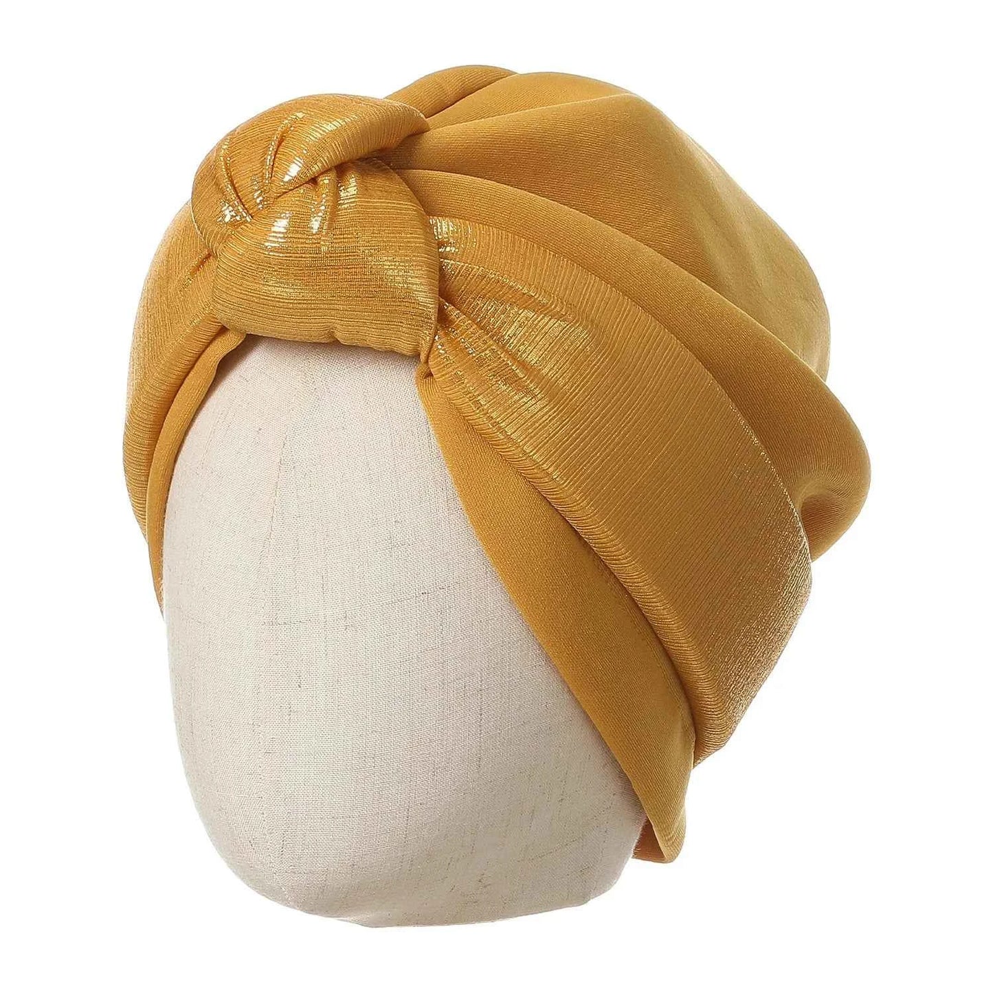 Women’s Bonnet Turban Cap – Folded Bud Headscarf with Lace Edge, Casual & Versatile Cross Hat