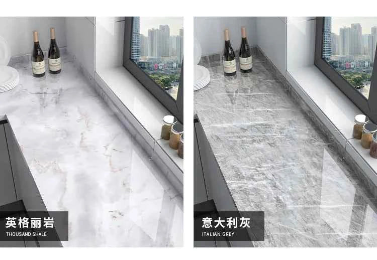10M x 80CM Marble Self Adhesive Wallpaper Waterproof Oil Proof Kitchen Stickers Thermostability Decorative Film Home Decor