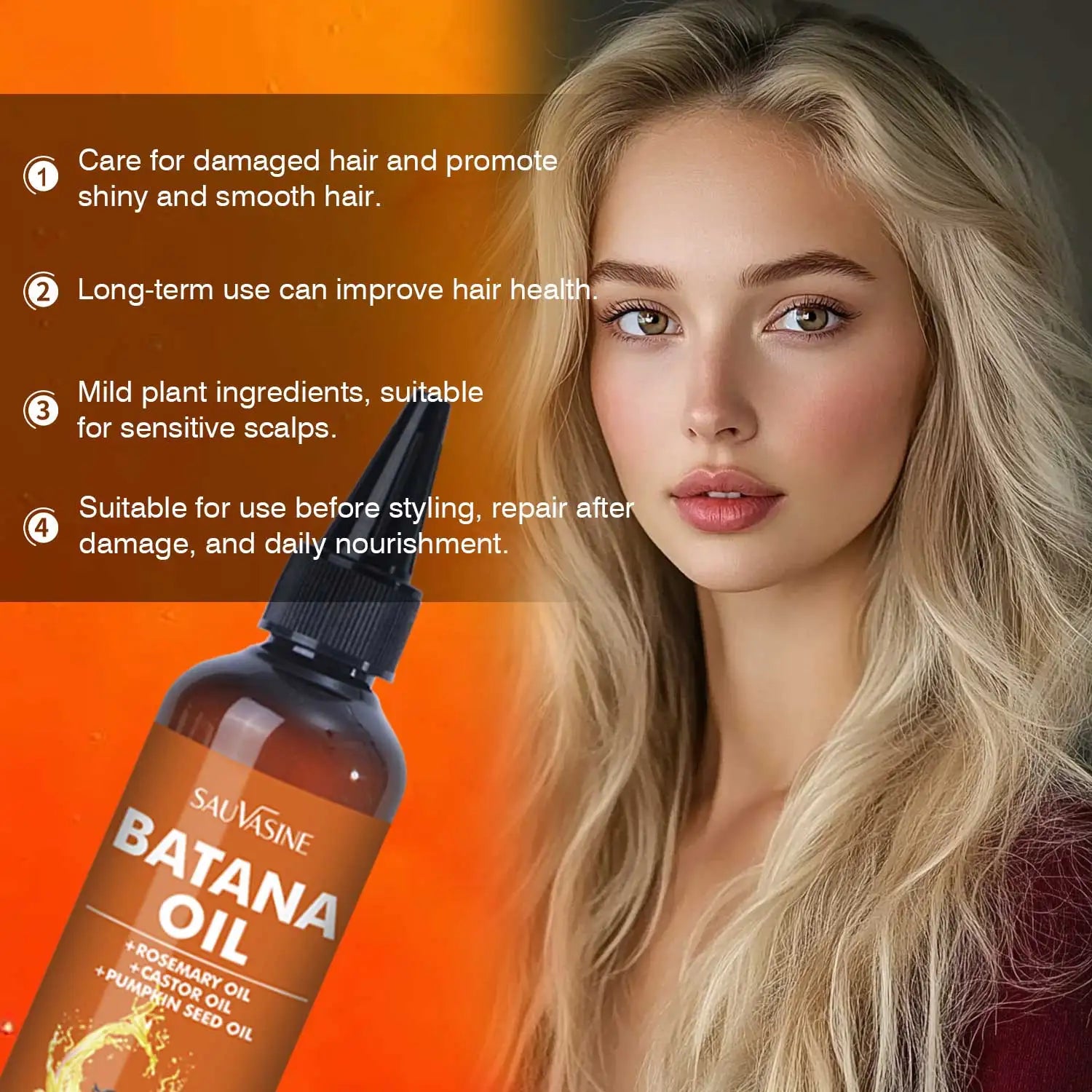 120ML 4 IN 1 Batana Hair Oil Nourishes Hair Follicles And Smoothen Hair With Nourishing Hair Oil 2025 New - NamafadStore