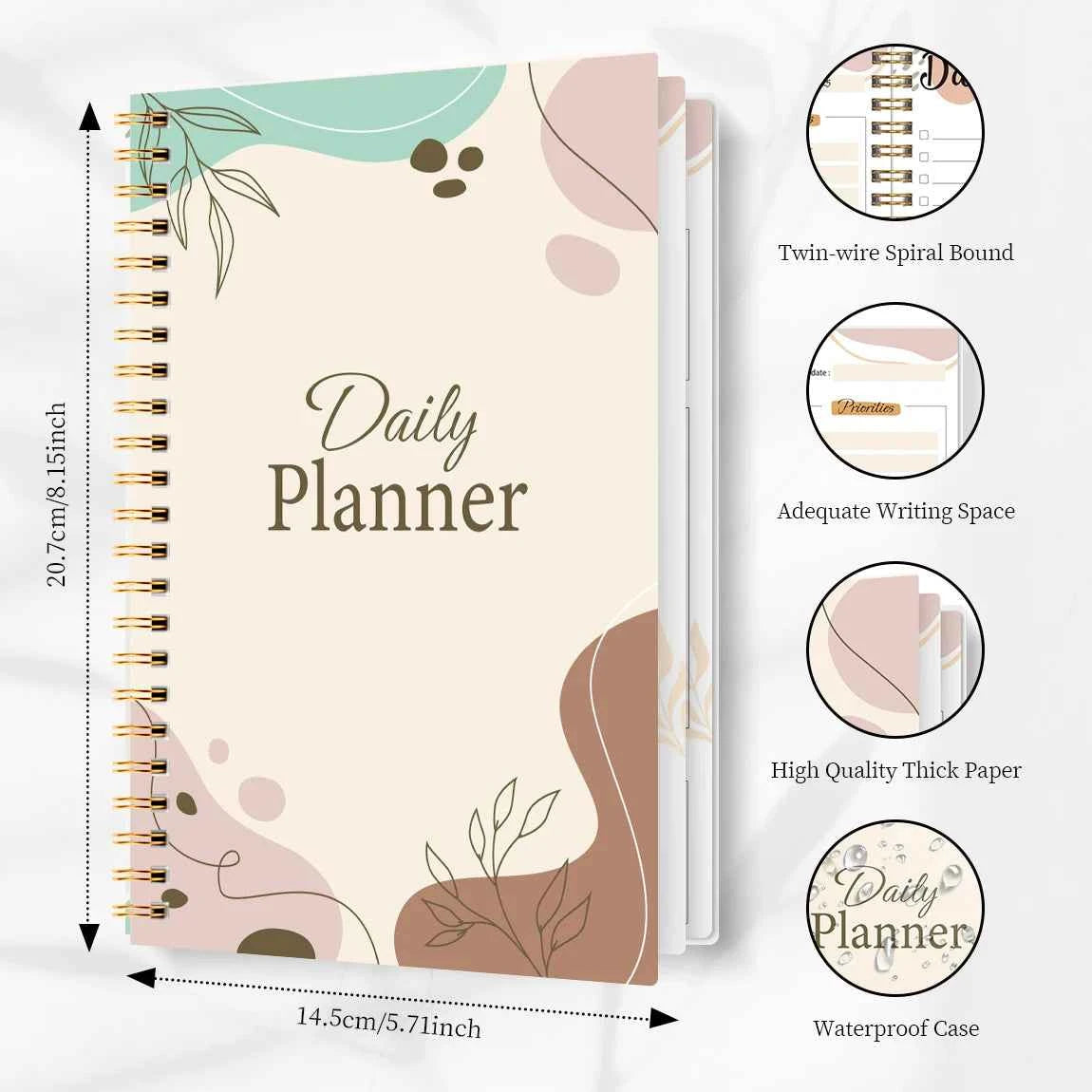 Daily Planner Undated To do List Task Notebook,Daily Planner 52 Sheets Tear Off Easily Organize Your Daily Tasks School Supplies