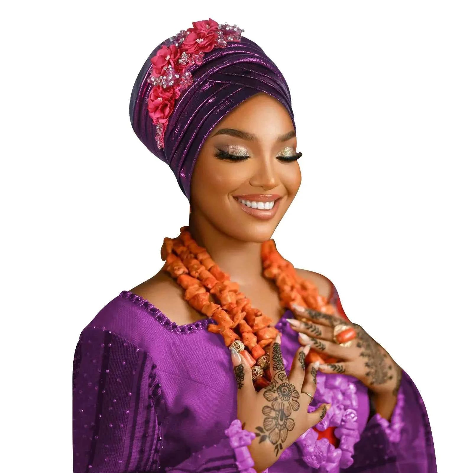 Fashion Women African Turban Cap Lady Head Wraps Nigeria Wedding Auto Gele Headtie Party Headgear Headwear Hat Outfits