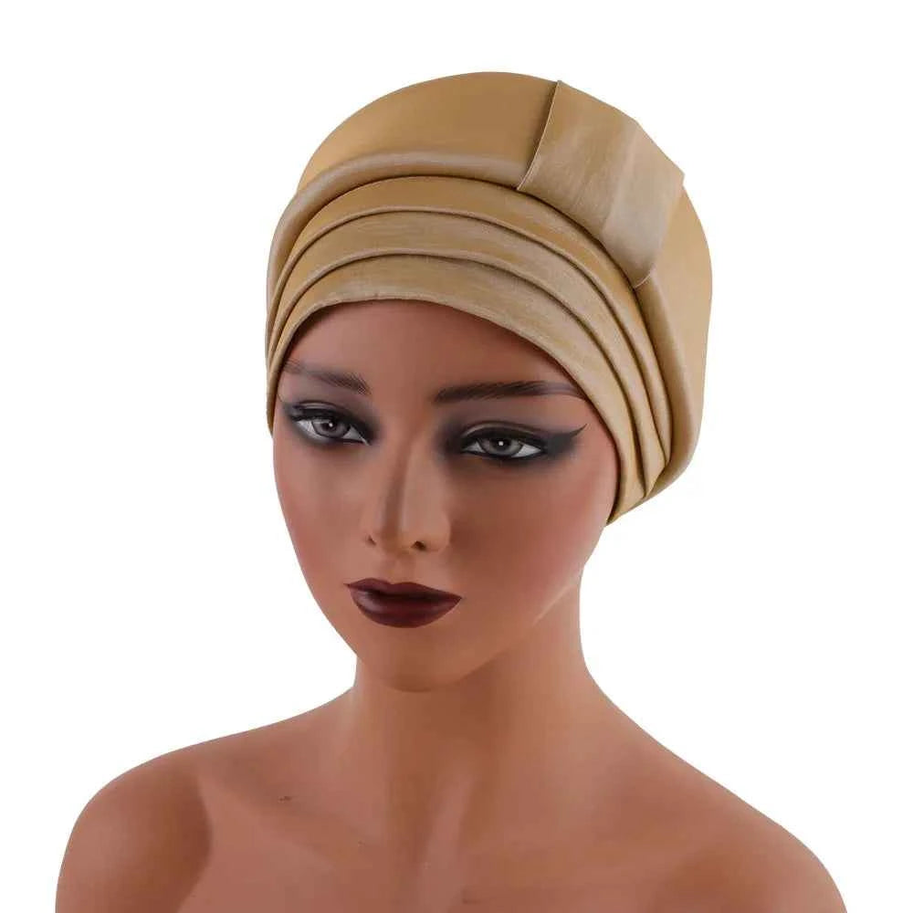 African Female Head Wrap – Raw Silk Turban Cap for Women’s Nigerian & Muslim Headwear