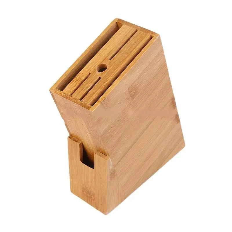 Bamboo Knife Storage Block without Knives, 7 Slots Universal Knife Holder Countertop Butcher Block Knife Stand for Easy Kitchen