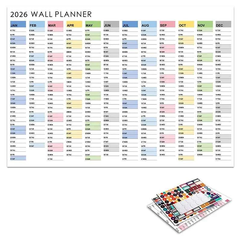 2026 Calendar Planner Sheet Large Wall Calendar Kawaii To Do List Planner Target List Schedule Organizer Office Supplies
