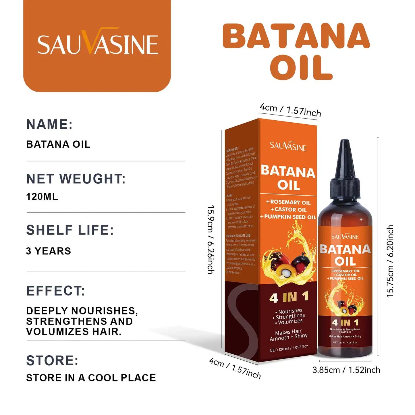 120ML 4 IN 1 Batana Hair Oil Nourishes Hair Follicles And Smoothen Hair With Nourishing Hair Oil 2025 New - NamafadStore