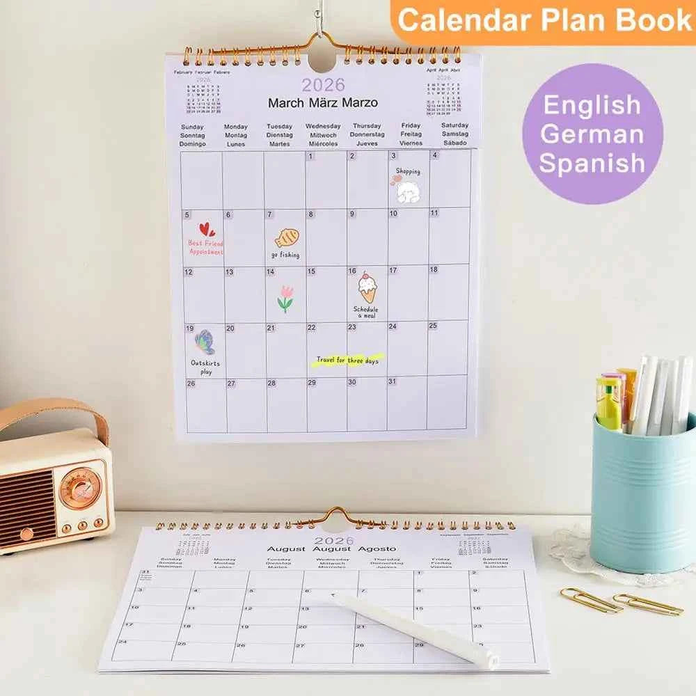 2025 Calendar 2025-2026 Calendar Planner Multilingual Coil Planner Agenda Organizer Scheduling For Home Office School Classroom