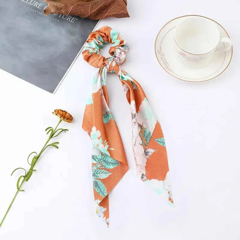 Fashion Dots Scrunchies Long Hair Rope Korean Hair Ties for Women Ponytail Scarf Sweet Elastic Hair Band Hair Accessories