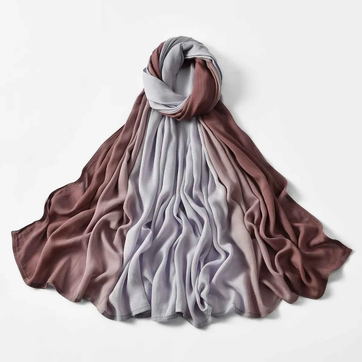Big Size Gradient Women Cotton Rayon Crease Hijab Scarf Woman Long Wraps and Shawls Musulman Headband Islamic Turban