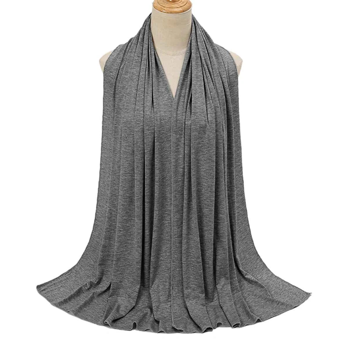 Premium Modal Cotton Jersey Hijab Scarf Muslim Long Shawl Women Plain Soft Turban Tie Head Wraps Africa Female Headband 170x60cm