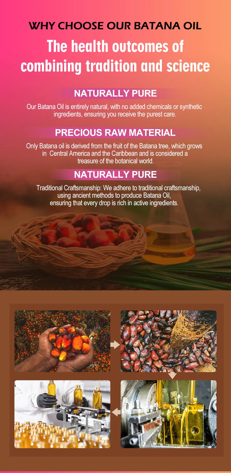 Natural 100% Pure Batana Oil For Hair Growth Batana Oil Butter Hair Mask From Honduras Hair Loss Treatment For Black Men & Women - NamafadStore