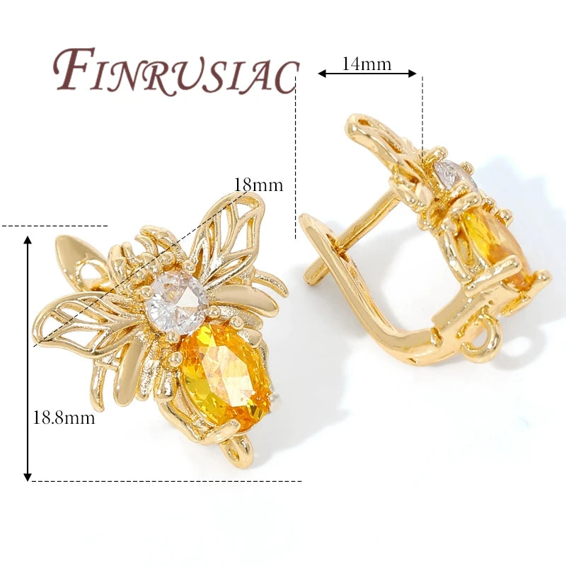 18K Real Gold Plated Earwires,Earring Fixtures,DIY Women's Earrings Jewelry Making Accessories,Luxury Earring Hooks Clasps