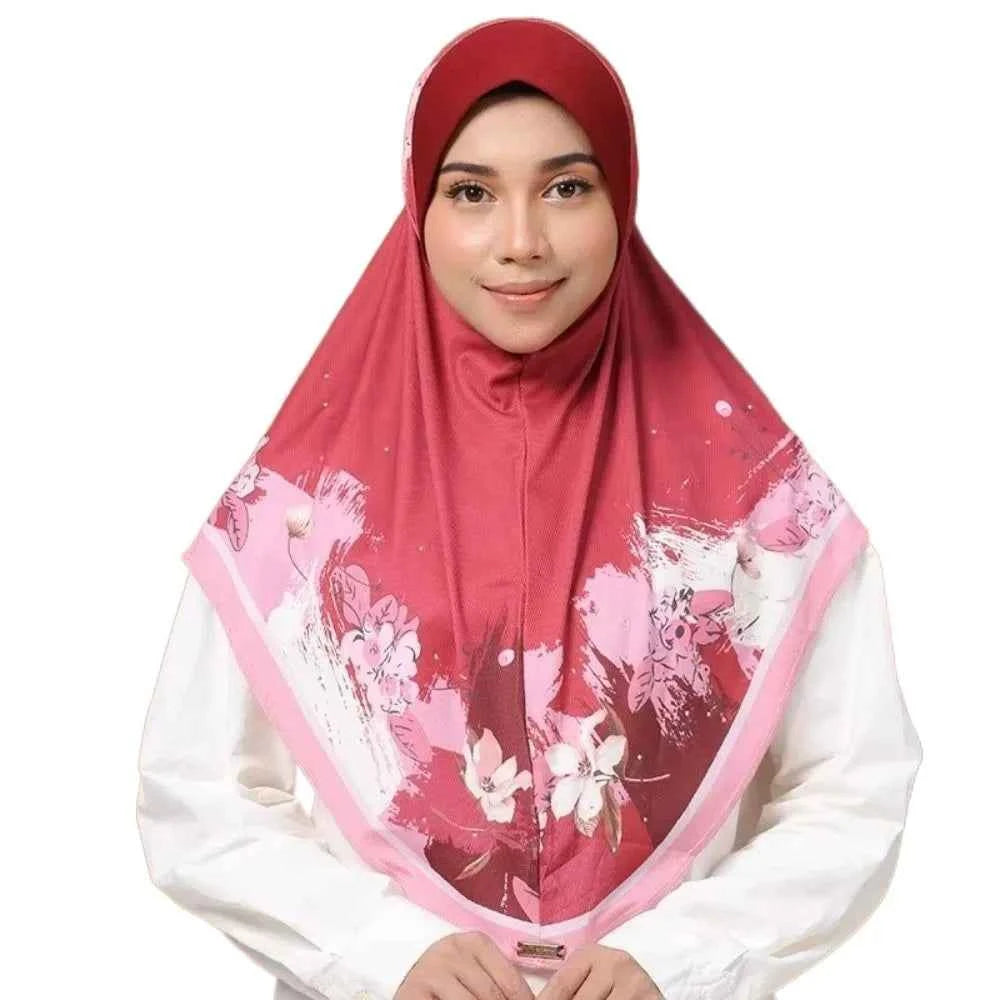 Flower Eid Al-Fitr Long Floral Turban Adjustable Multiple Colors Printed Arab Lady Headscarf Chiffon Hijab Head Wrap Women