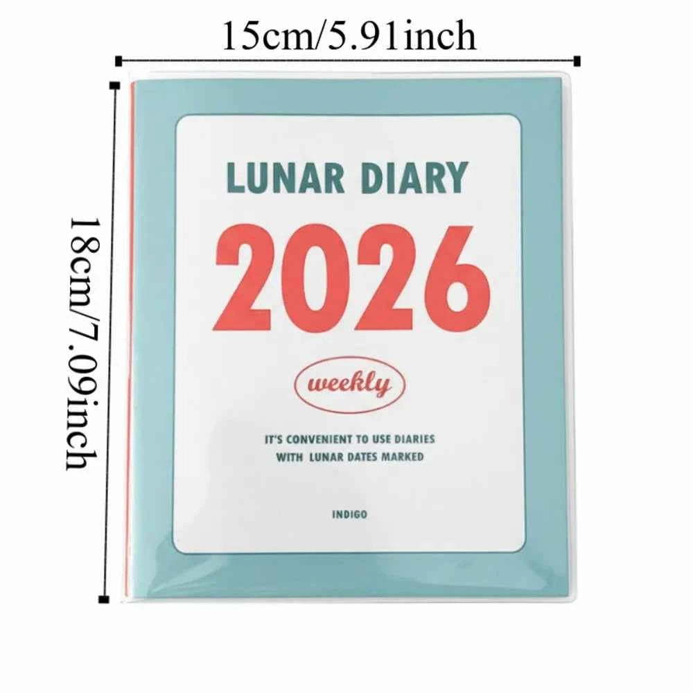 2026 Schedule Life Planner Book Retro Minimalist Student Study Diary Planner Hardcover PVC Journal Notebook Weekly Layouts