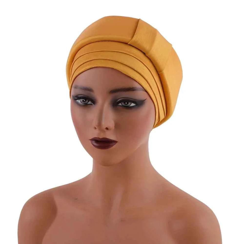 African Female Head Wrap – Raw Silk Turban Cap for Women’s Nigerian & Muslim Headwear