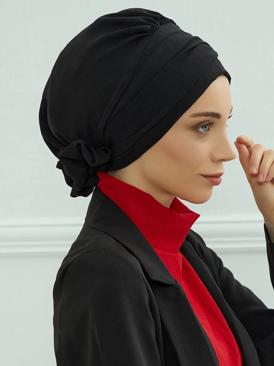 Muslim Solid Instant Turban Hat Hijab Women Caps Islamic Bandana Bonnet Fashion - NamafadStore