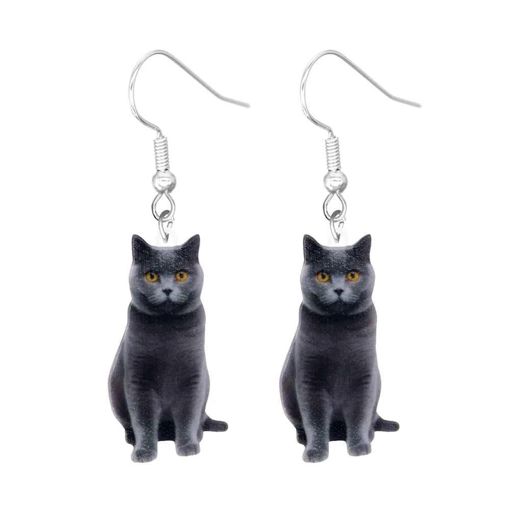 Animal earrings made of acrylic, cute and funny Hummingbird, goldfish, squirrel, parrot, owl, rooster, frog