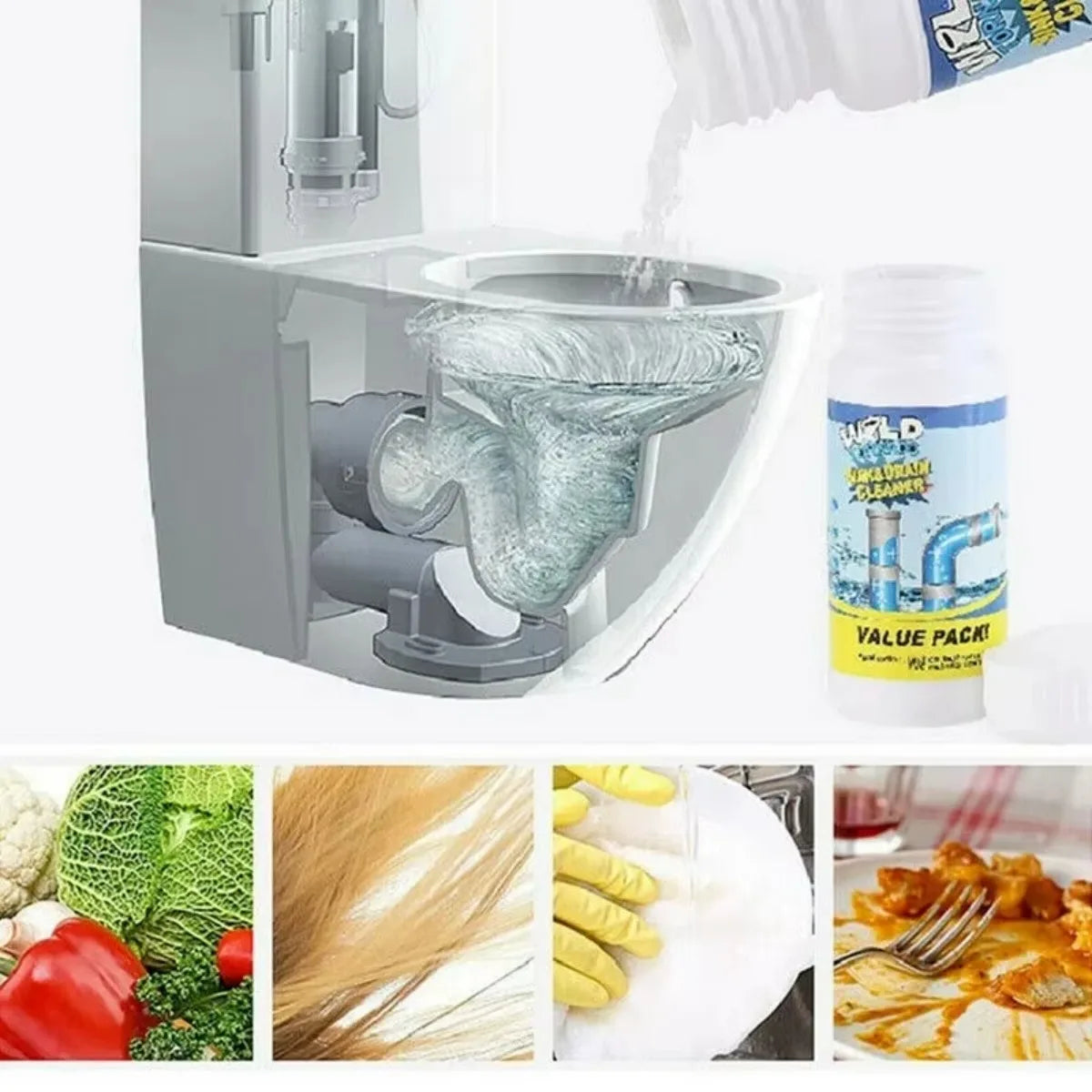 100g Powerful Sink Drain Cleaner High Efficiency  Clog Remover Kitchen Sewer Power Pipe Channel Powder Cleaning Tools