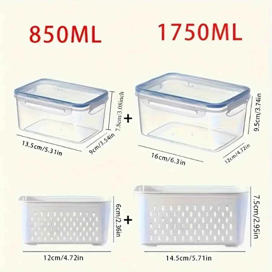 4pcs/Set Leak-Proof Food Storage Containers-Airtight, Stackable Meal Prep Boxes-Suitable for Fruits, Vegetables, Meat & Grains