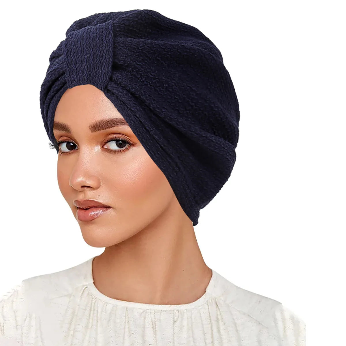 Solid Color Women Muslim Hijab Caps Wrap Head Indian Turban Bonnet Fashion Headdress Islamic Clothing Accessories - NamafadStore
