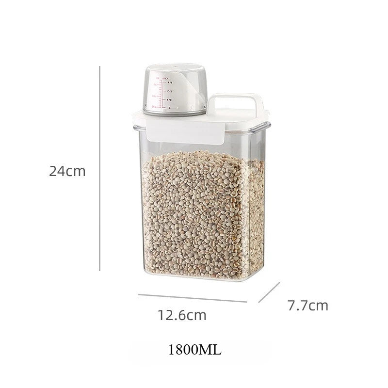 Airtight Food Storage Containers - Premium PP Plastic Canisters for Dry Goods, Grains Kitchen Pantry Organization Sealed Jars