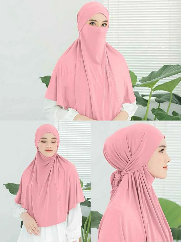 Plain Large Size Headband Muslim Hijab Women Instant Turban Top Quality Islamic Headscarf Ramadan