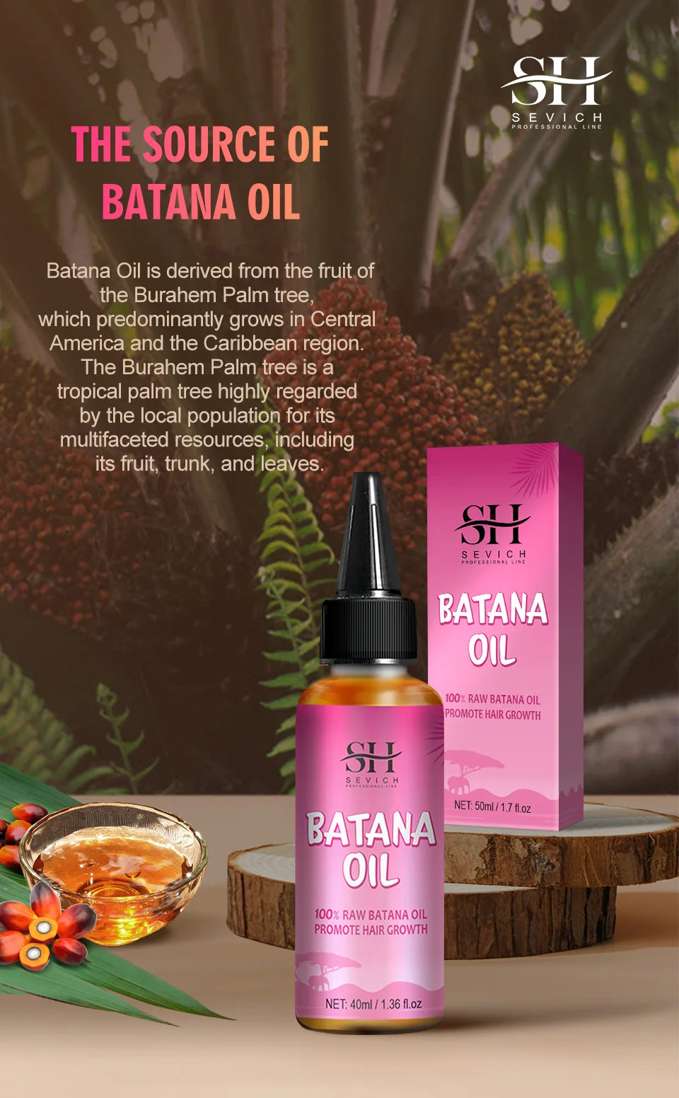 Natural 100% Pure Batana Oil For Hair Growth Batana Oil Butter Hair Mask From Honduras Hair Loss Treatment For Black Men & Women - NamafadStore