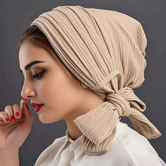 Luxury Spring knot Turban Hat for Women Beanie Chemo Cap Muslim Headscarf Wraps Elegant Women Hair Cover Cap Bandana Headwear