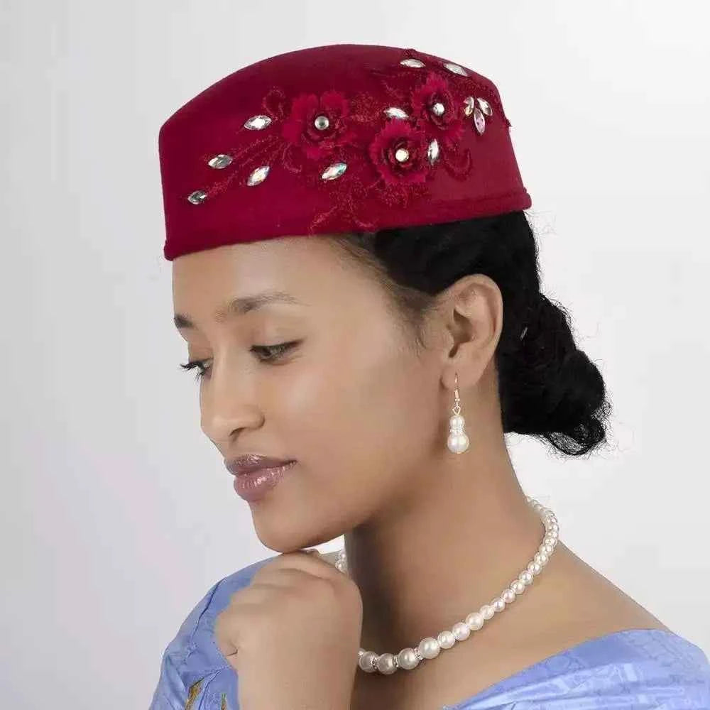 Fashion Summer Autumn African Turban Hat for Women Church with Flower Soft Caps for Party Casual Head Wrap African Headtie