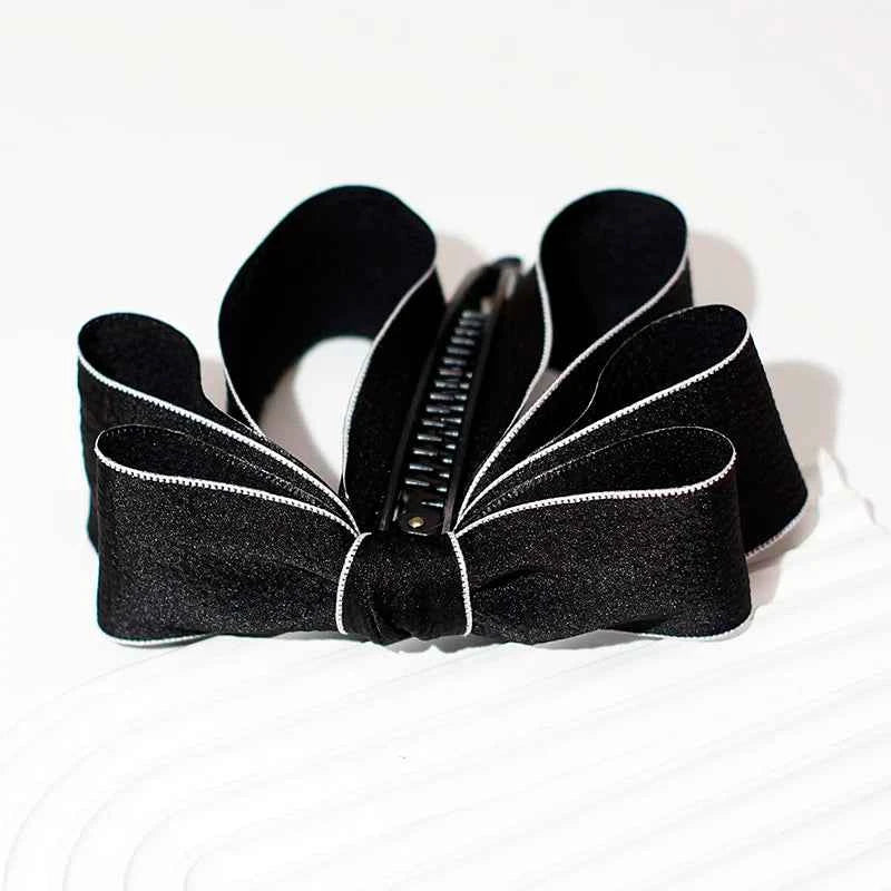 Lystrfac New Solid Color Fashion Fabric Bow Banana Hair Clips Hairpin for Women Back Head Ponytail Headdress  Hair Accessories