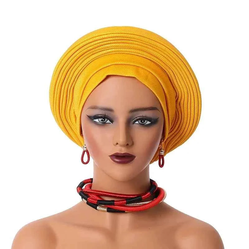 2025 Sequins Turban Chemo Cap for Women Ready to Wear African Auto Gele Headtie Nigeria Wedding Geles Female Head Wrap Headpiece